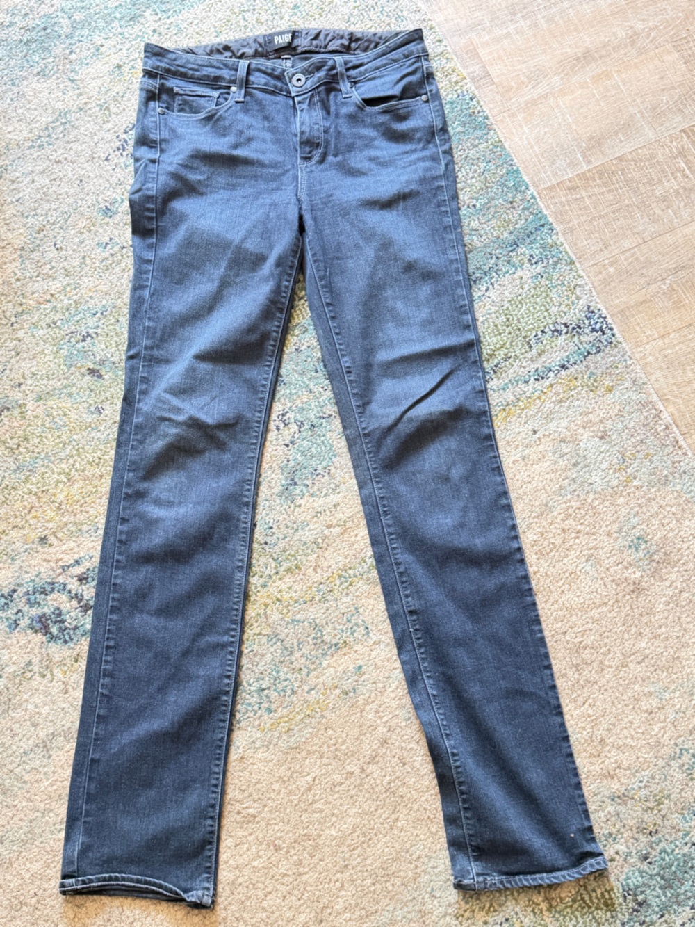 PAIGE Dark Blue Straight-Leg Jeans